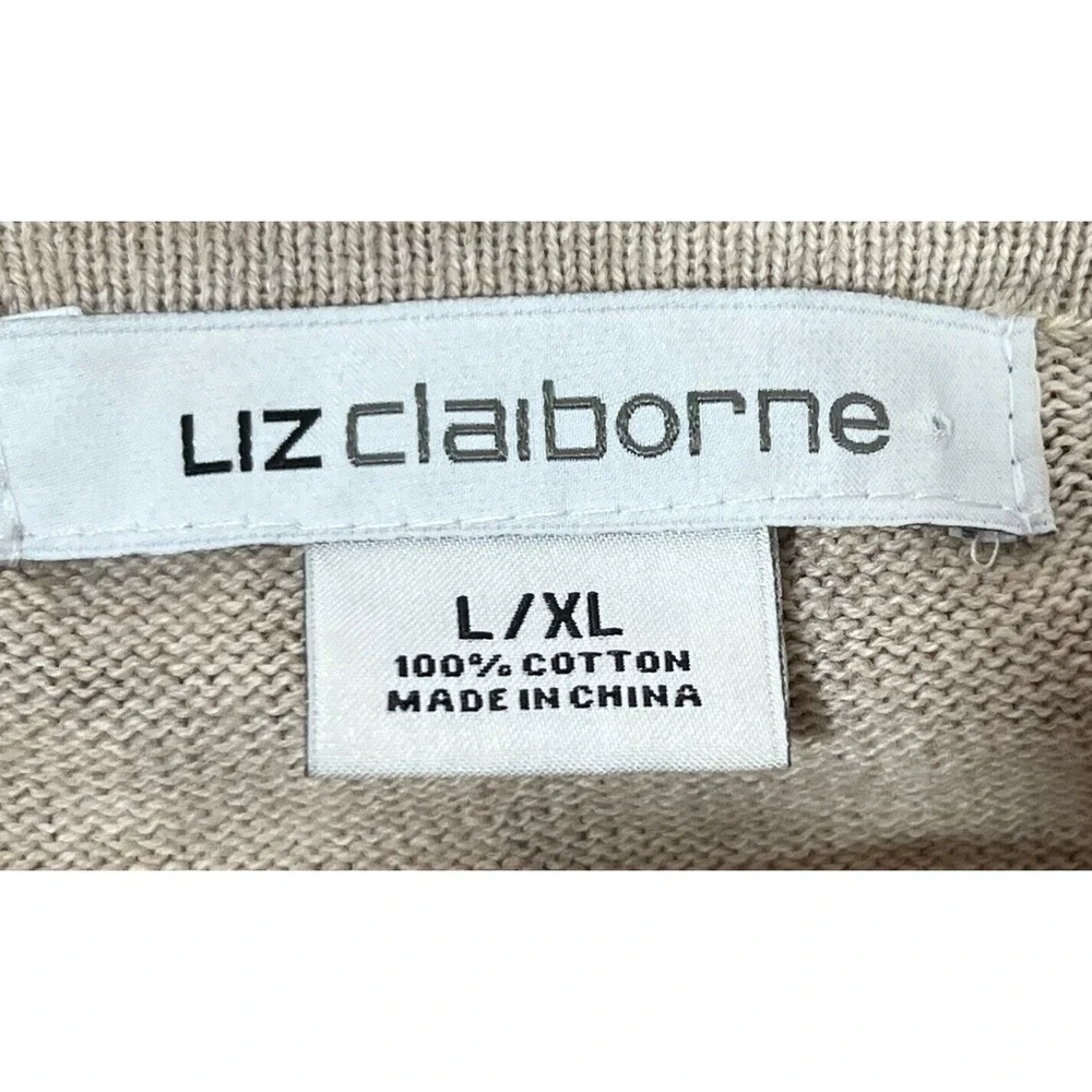 Liz Claiborne Poncho Wrap Womens L XL Cotton‎ Print Open Cape Shawl